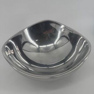 Nambe 527 Tri Corner Bowl Sculptural Metal Dish Decor Mid Century Modern 9.5"